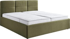 Posteľ Domango 140x200 cm, olivovo zelená látka