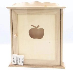 Drevená skrinka na kľúče s výrezom Jablko