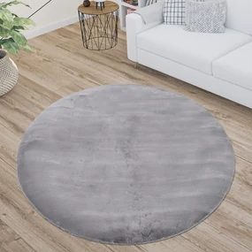 Dekorstudio Okrúhly kožušinový koberec TOPIA - sivý Priemer koberca: 160cm