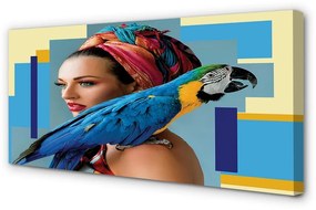 Obraz na plátne Papagáj na ramene 125x50 cm