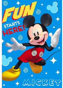 Deka detská flecee Mickey Mouse modrá 140x100cm Faro Tiahome