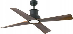 Stropný ventilátor Faro Winche M Led hnedý, DC motor, IP44, Led, 6 rýchlosť