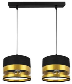 Luster na lanku MILO 2xE27/60W/230V zlatá/čierna