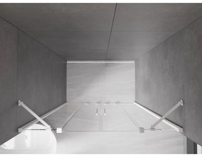 Mexen Velar Duo, posuvné dvere do otvoru 140x200 cm, 8mm číre sklo, biela, 871-140-000-02-20