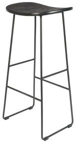 Čierna barová stolička z teakového dreva (výška sedadla 76 cm) Tangle – White Label