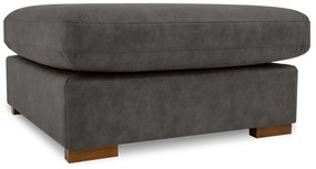 Antracitová podnožka z imitácie kože Hamburg – Scandic