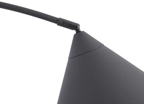 Retro stojaca lampa čierna s bielym interiérom - Triangolo