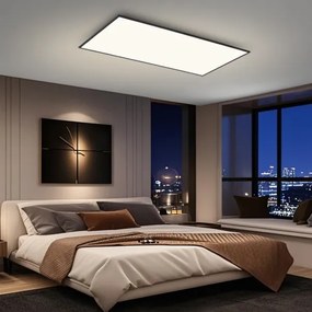 Brilagi - LED stmievateľné stropné svietidlo SLIMFRAME LED/80W/230V 120x60 cm čierne + diaľkové ovládanie