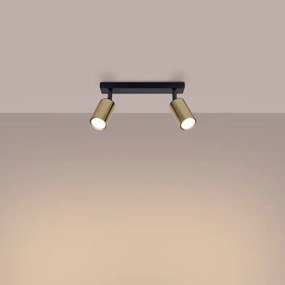 Sollux SL.1383 - Bodové svietidlo WINX 2xGU10/10W/230V čierna/zlatá