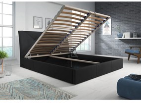 Čalúnená posteľ KARO rozmer 90x200 cm Čierna eko-koža