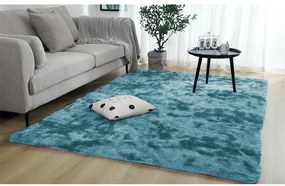 TZ Tmavomodrý obdĺžnikový shaggy koberec Ombre Rozmer: 160x220