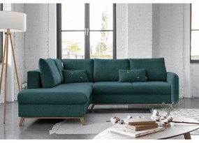 Tyrkysová rozkladacia rohová pohovka Miuform Scandic Lagom L, ľavý roh