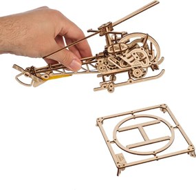 Ugears 3D mechanické puzzle Mini helikoptéra 167 ks
