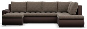 Sedacia súprava FORESTA v tvare U, pravá hnedá / cappuccino
