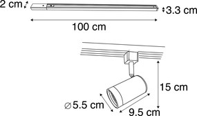 Inteligentný 1-fázový koľajnicový systém so 14 reflektormi biely vrátane Wifi GU10 - Jeana