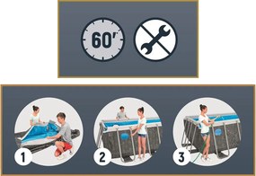 Bazén 488m x 244cm Splash View frame pool Gray Rattan Bestway 561 MB