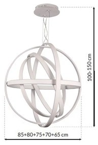 Závesné LED svietidlo Copernicus, 5x LED 260w, 3000k, w