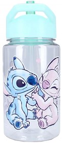 Plastová fľaša na pitie Lilo &amp; Stitch so slamkou - 450 ml