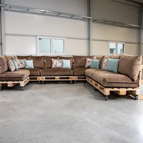 Golden Garden Paletové sedenie GG94/1 - Podsedáky a Vankúše "FIT IN" 120cm x 80cm x 15cm - penový granulát - capuccino