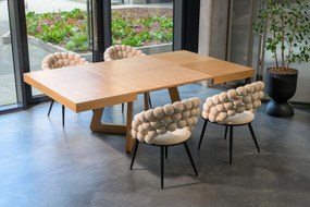 Hranatý rozkladací jedálenský stôl OLIA dubová dyha 130-230 cm
