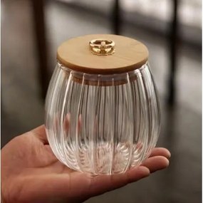 Sklenená dóza RIBBE s bambusovým vekom 700 ml