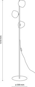 Brilagi - Stojacia lampa VULCANO 3xG9/8W/230V béžová/dymová béžová