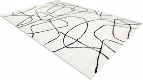 Dywany Łuszczów, Kusový koberec Mode 8522 abstract cream/black, 240x330, biela, chodba / predsieň