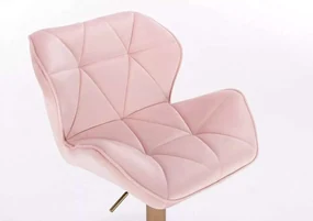 LuxuryForm DESIGN Stolička MILANO VELUR na čiernom kríži - svetlo ružová