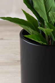 Okrúhly kvetináč NEW RONDO, hliník, 25x25 cm, čierny mat