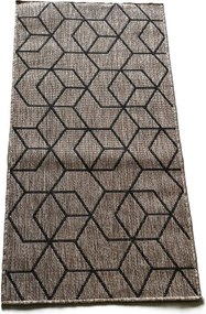 Hnedý sisalový koberec so 3D geometrickým vzorom – prírodný sisal Rozmer: 50x80 cm
