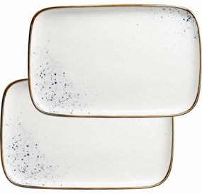 Mäser 2-dielna súprava podnosov Pintar White modré bodky 30 x 20 x 2 cm, L