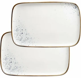 Mäser 2-dielna súprava podnosov Pintar White modré bodky 30 x 20 x 2 cm, L