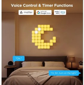 Govee - 10x mini RGBIC Wi-Fi panely, inteligentné ovládanie