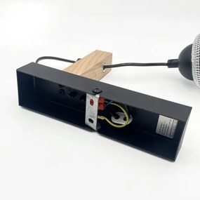 Nástenné svietidlo LEANDRA 1xE27/15W/230V dub/čierna