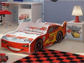 DO Posteľ auto Mcqueen Bieločervené