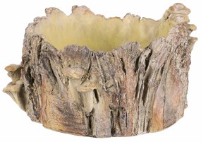 Obal betónový - peň s hríbami, 32 x 29 x 16 cm
