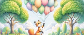 Obraz – Šťastná líška (120x50 cm)