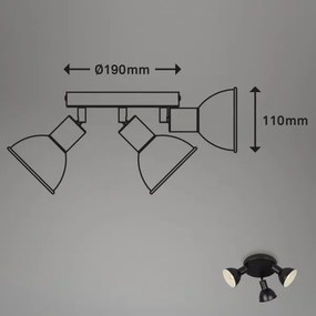 Briloner 2674-035 - Bodové svietidlo RETRO 3xE14/25W/230V čierna