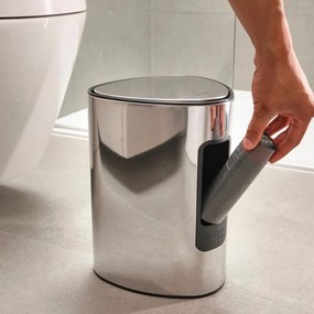 Nášľapný plastový odpadkový kôš v striebornej farbe 5 l Luxe – Joseph Joseph