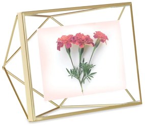 Kovový stojací/na stenu rámček v zlatej farbe 15x20 cm Prisma – Umbra