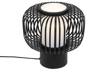 Moderná stolová lampa čierna s bambusom - Bambuk