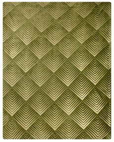 Dekorstudio Deka s geometrickým vzorom VICTORIA3 150x200cm - olivová Rozmer deky: 150x200cm