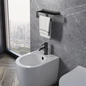 Gedy Gedy, CLEO polica s držiakem uterákov 500mm, čierna matná, 2019145