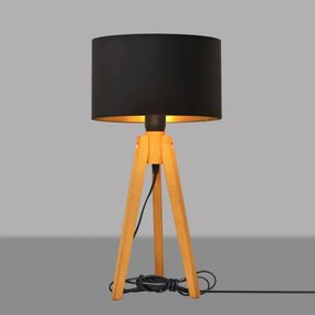 Stolná lampa ALBA 1xE27/15W/230V čierna/zlatá/dub