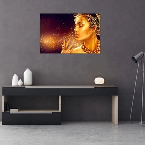 Obraz - Zlatý makeup (90x60 cm)
