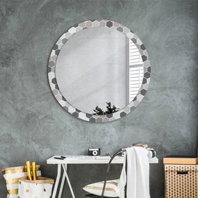 Okrúhle ozdobné zrkadlo Šesťuholník fi 90 cm