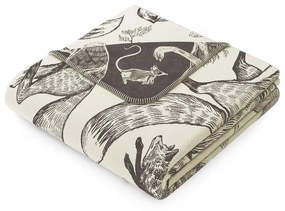 Béžová deka s prímesou bavlny AmeliaHome Fox, 150 x 200 cm