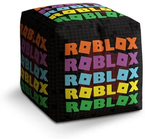 Sablio Taburet Cube ROBLOX Farebný text: 40x40x40 cm