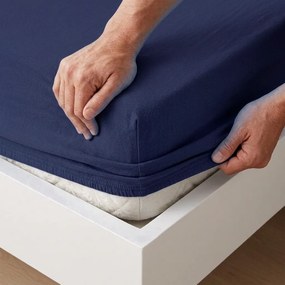 4Home jersey prestieradlo tmavomodrá, 180 x 200 cm