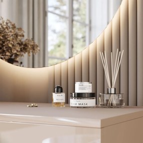 TOALETNÝ STOLÍK KATHLEEN GLAM KAŠMÍR LESK + ZLATÉ NOHY + ZRKADLO